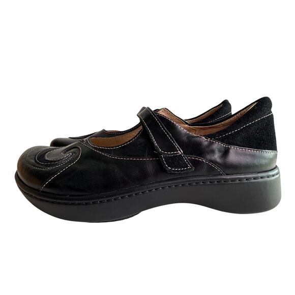 Naot Sea Mary Jane Casual Shoes Women's EU40 9-9.5 Black Leather Suede Swirl - Picture 5 of 9